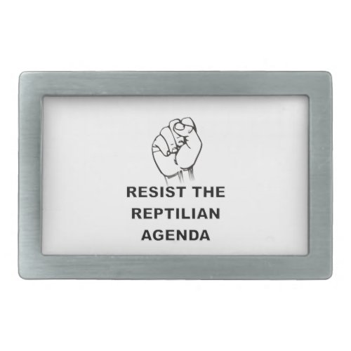 Resist The Reptilian Agenda Rectangular Belt Buckle