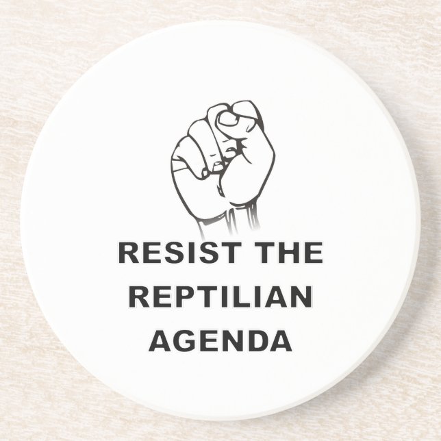 Resist The Reptilian Agenda Sandstone Coaster (Front)