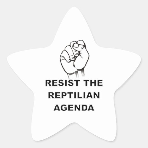 Resist The Reptilian Agenda Star Sticker