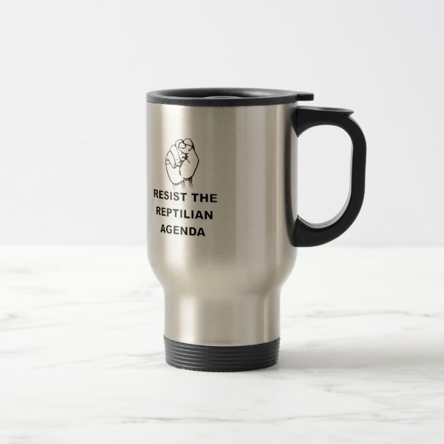 Resist The Reptilian Agenda Travel Mug (Right)