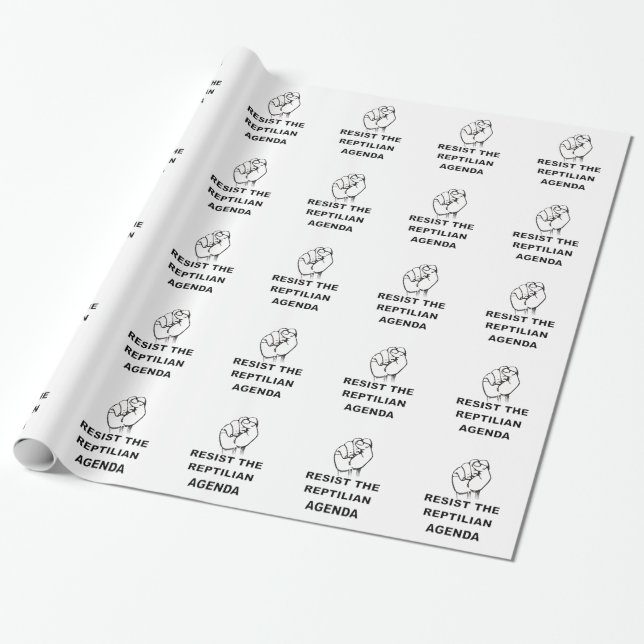 Resist The Reptilian Agenda Wrapping Paper (Unrolled)