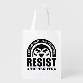 Resist The Tariffs Penguin Grocery Bag