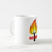 Resist Torch and Pitchfork Coffee Mug (Front Left)