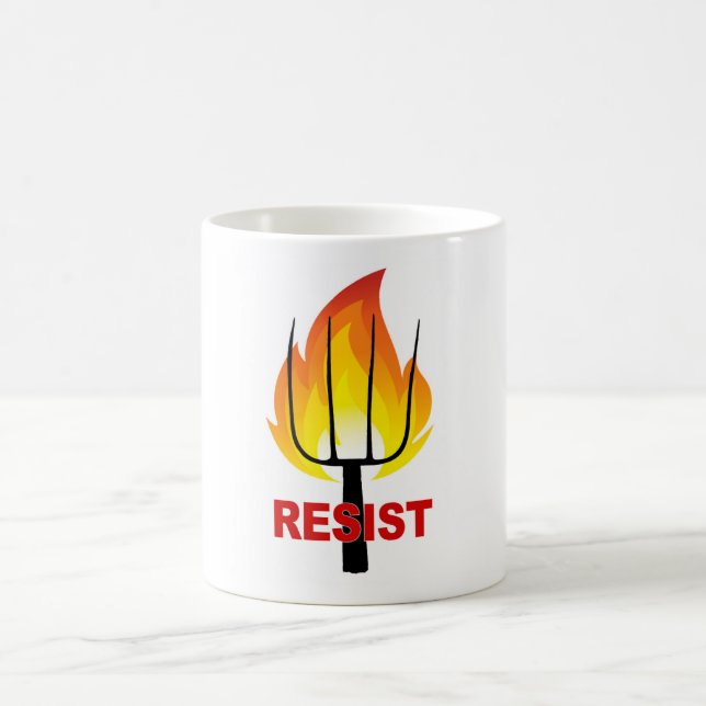 Resist Torch and Pitchfork Coffee Mug (Center)