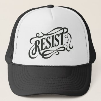 Resist Trucker Hat by AshleyLewisDesign at Zazzle
