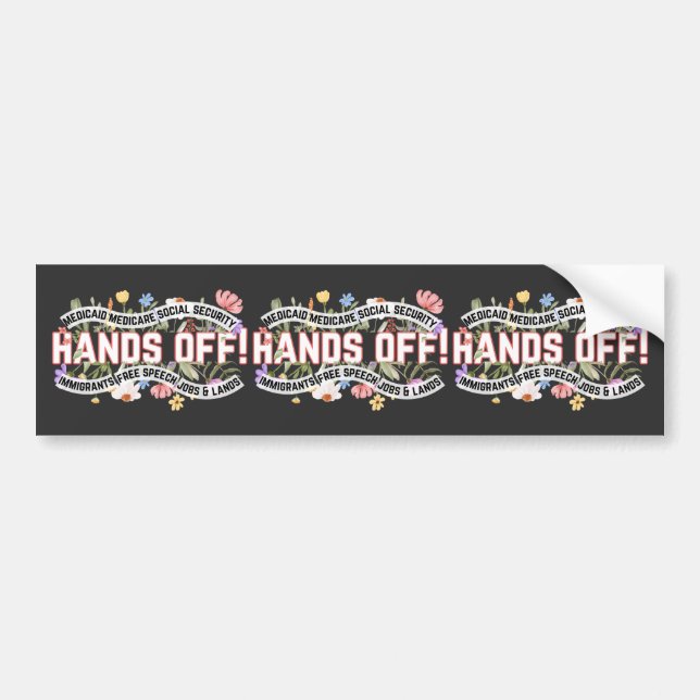 Resist Trump Anti-Trump Hands Off Protest Bumper Sticker (Front)