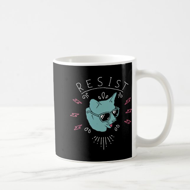 Resist Trump Cat Anti Trump Protest Anti Political Coffee Mug (Right)