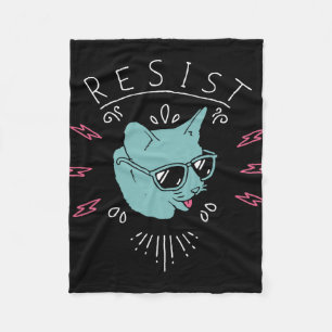 Resist Trump Cat Anti Trump Protest Anti Political Fleece Blanket