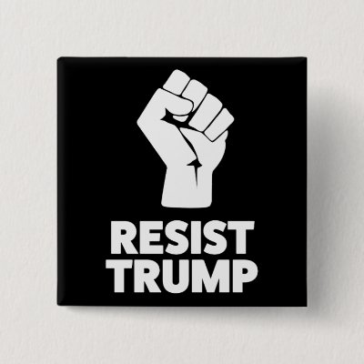 Resist Trump Clenched Solidarity Fist Button
