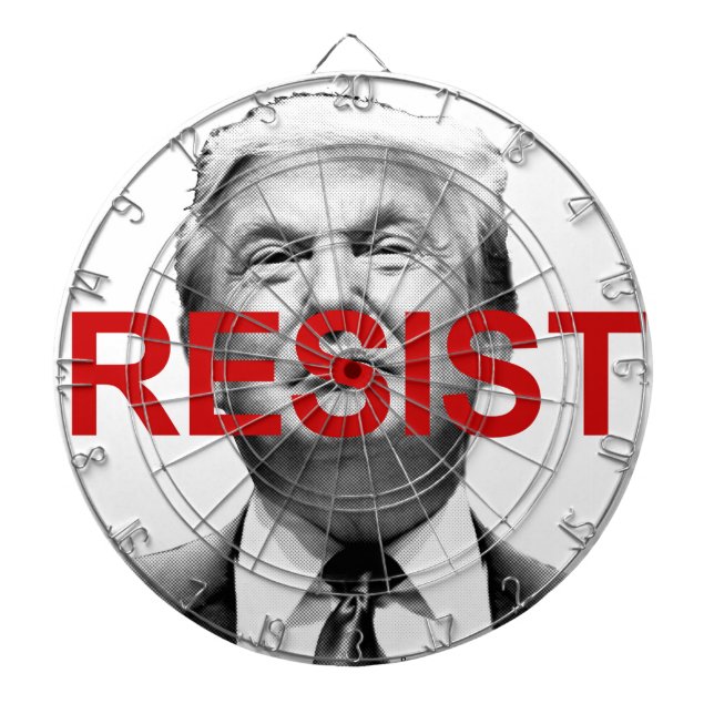 Resist Trump Dartboard With Darts (Front)