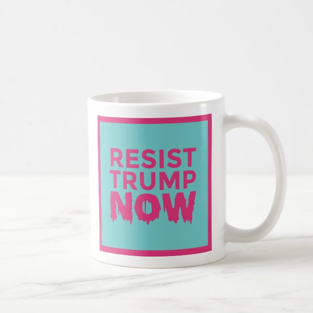 RESIST TRUMP NOW logo blue-pink mug (Right)