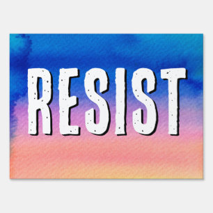 RESIST Watercolor Protest Sign