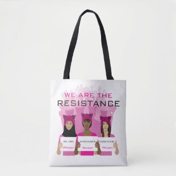Resist - We Are The Resistance - Pink Hats Tote Bag by RMJJournals at Zazzle