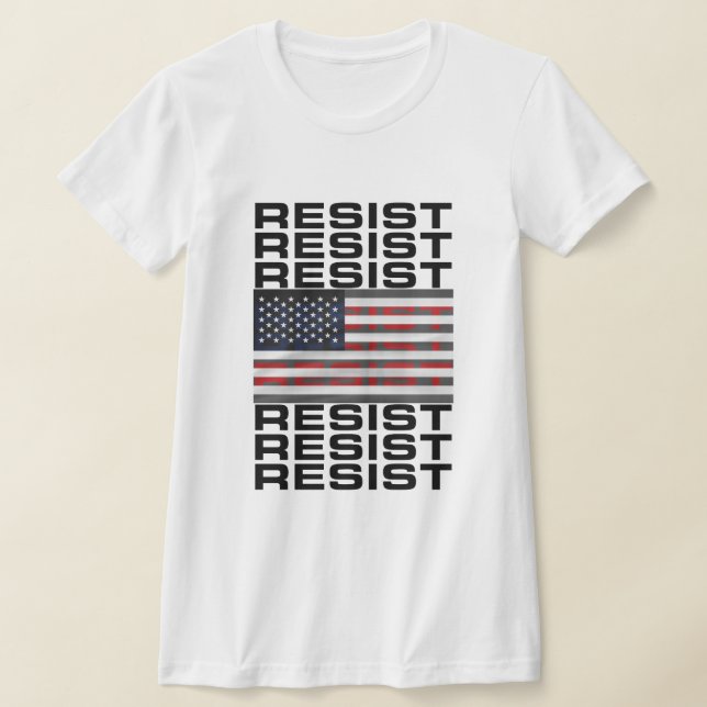 Resist with American Flag T-Shirt (Laydown)