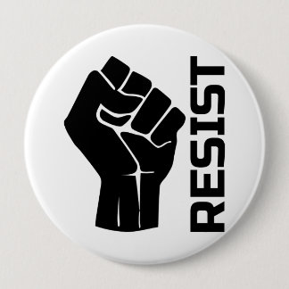 Resist with fist - in black 0002 button