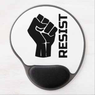 Resist with fist - in black 0002 gel mouse pad