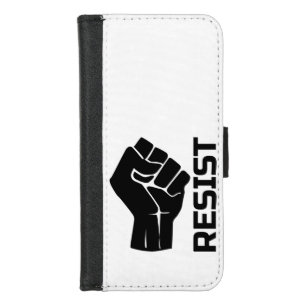 Resist with fist - in black 0002 iPhone 8/7 wallet case
