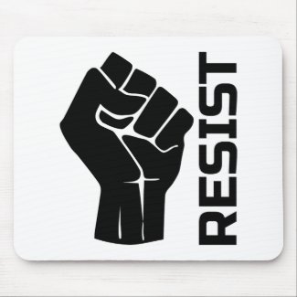 Resist with fist - in black 0002 mouse pad