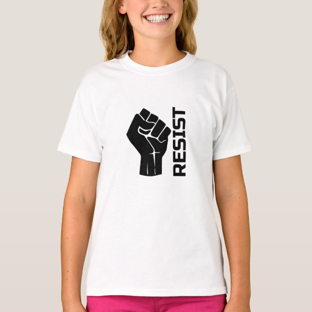 Resist with fist - in black 0002 T-Shirt (Front)