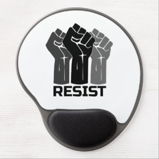 Resist with fist - in black 0003 gel mouse pad