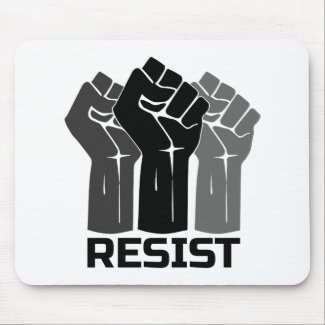 Resist with fist - in black 0003 mouse pad