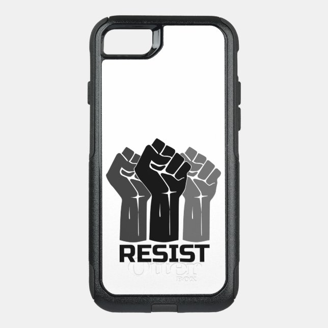 Resist with fist - in black 0003 otterbox iPhone case (Back)