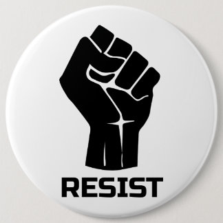 Resist with fist - in black button