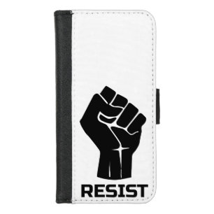 Resist with fist - in black iPhone 8/7 wallet case