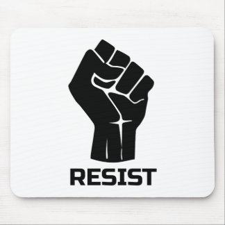 Resist with fist - in black mouse pad