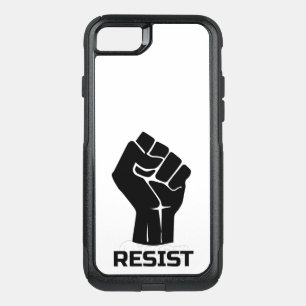 Resist with fist - in black OtterBox commuter iPhone SE/8/7 case