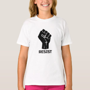 Resist with fist - in black T-Shirt