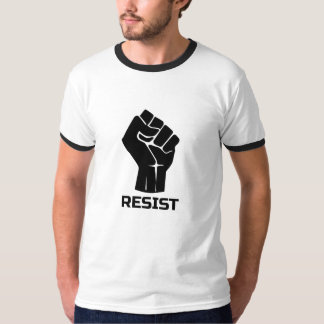 Resist with fist - in black T-Shirt