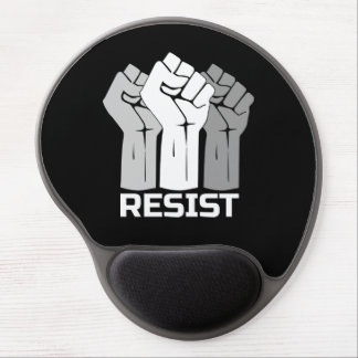 Resist with fist - in white 0002 gel mouse pad