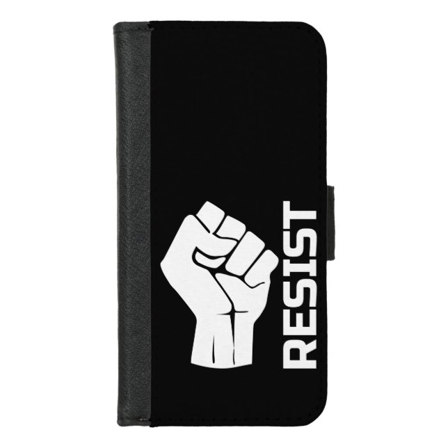 Resist with fist - in white 0002 iPhone wallet case (Front)