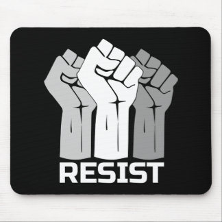 Resist with fist - in white 0002 mouse pad