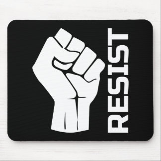 Resist with fist - in white 0002 mouse pad
