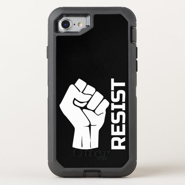Resist with fist - in white 0002 otterbox iPhone case (Back)
