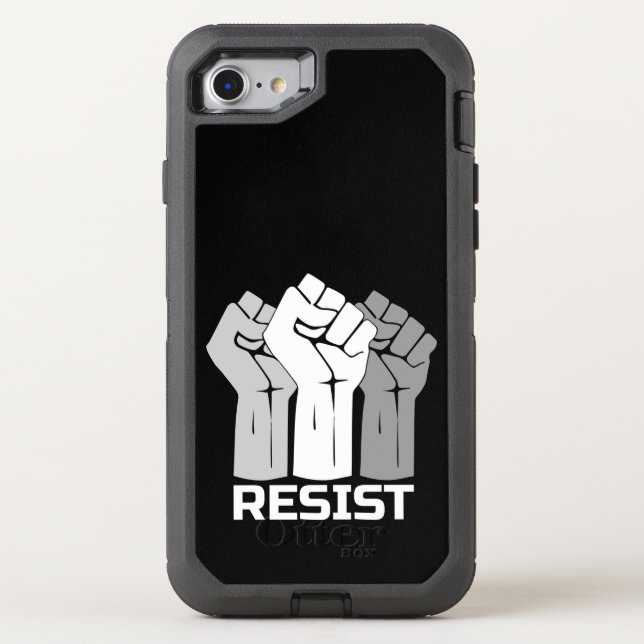 Resist with fist - in white 0003 otterbox iPhone case (Back)