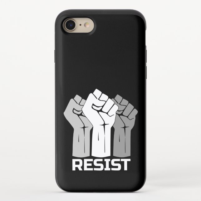 Resist with fist - in white 0003 uncommon iPhone case (Back)