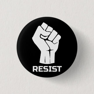 Resist with fist - in white button
