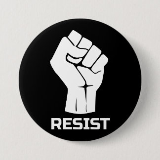 Resist with fist - in white button