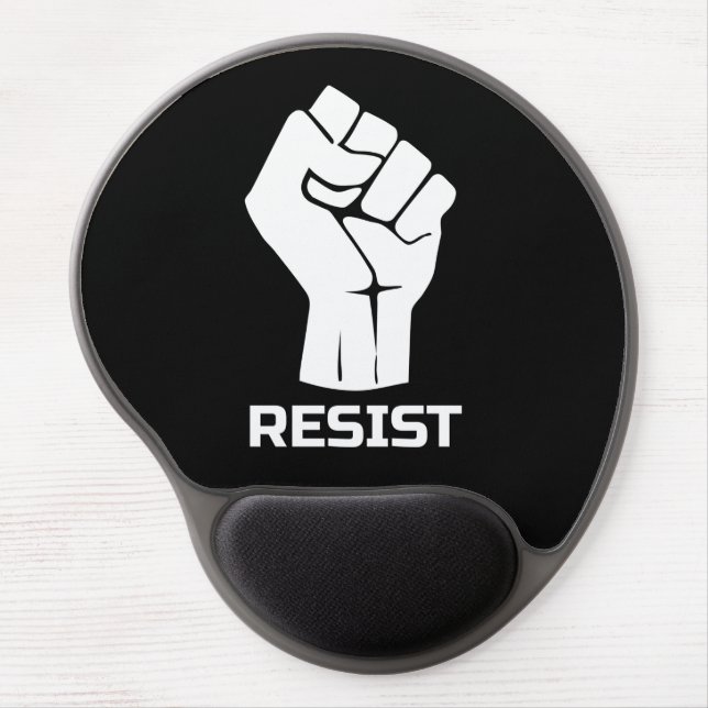 Resist with fist - in white gel mouse pad (Front)