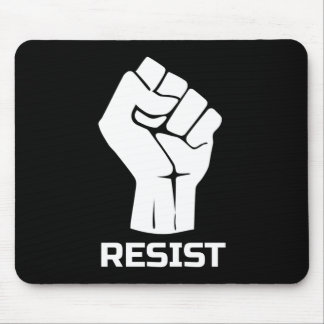 Resist with fist - in white mouse pad
