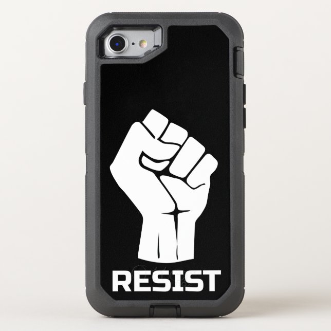 Resist with fist - in white otterbox iPhone case (Back)