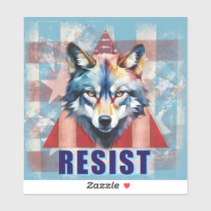 Resist Wolf Political  Sticker