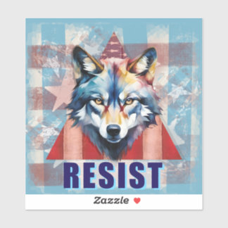 Resist Wolf Political Sticker