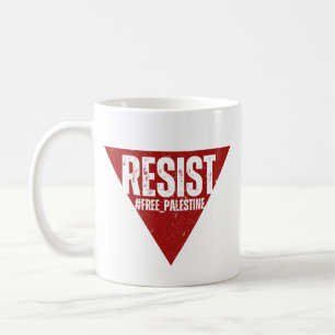 Resist word with inverted red triangle resistance  coffee mug