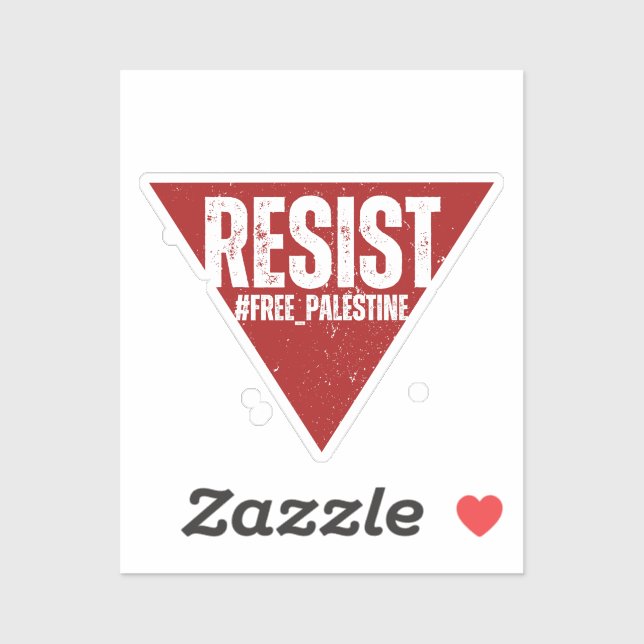 Resist word with inverted red triangle resistance  sticker (Sheet)