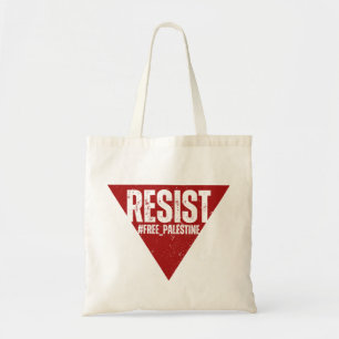 Resist word with inverted red triangle resistance tote bag