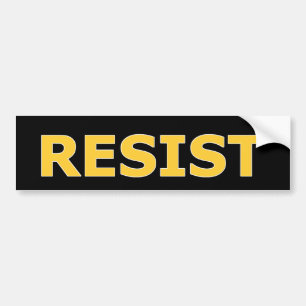 RESIST - Yellow on Black Bumper Sticker